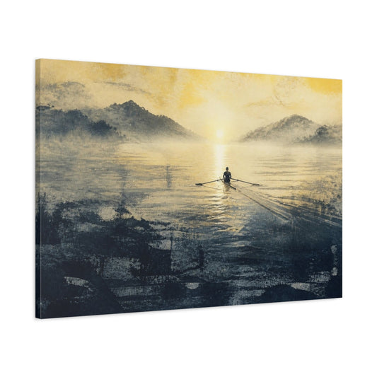 Main Mockup. Solo Rower Motivation shown as canvas print