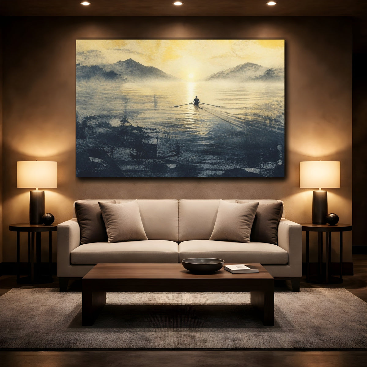 Mockup 2. Solo Rower Motivation shown as canvas print