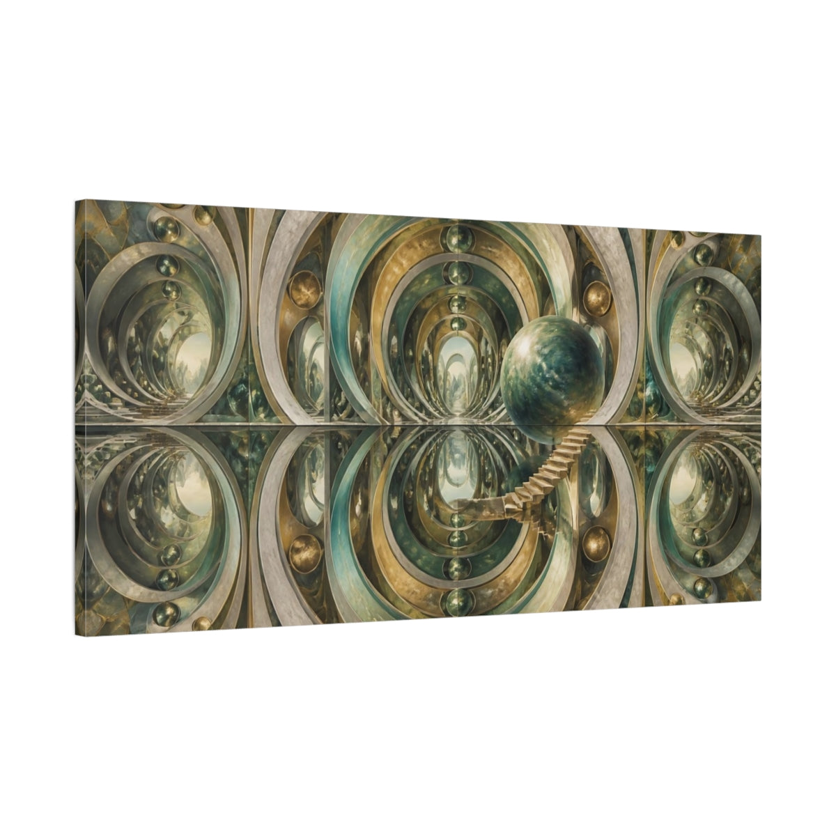 Main Mockup. Sphere With Stairs shown as canvas print