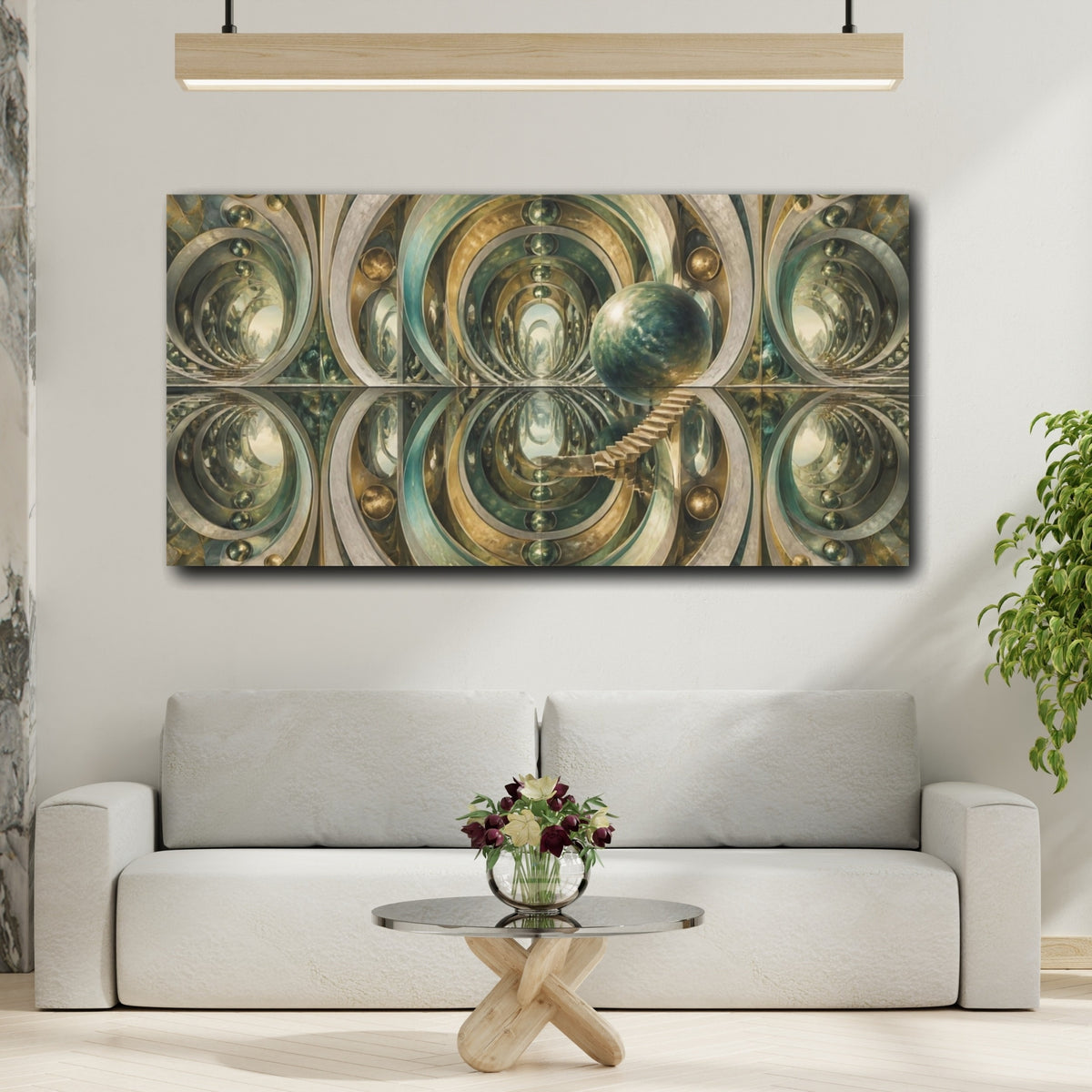 Mockup 2. Sphere With Stairs shown as canvas print