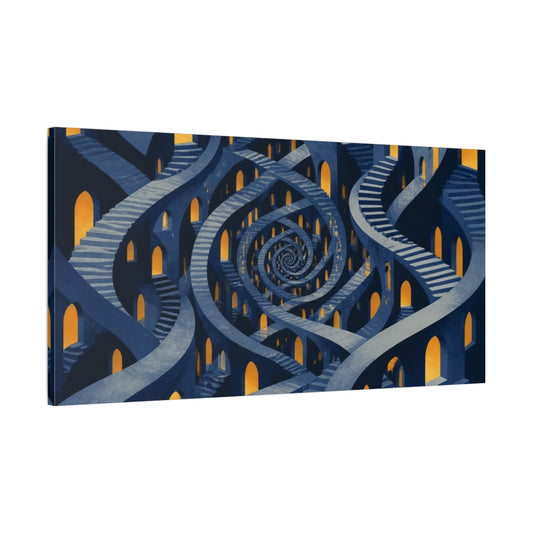 Main Mockup. Spiral Corridor Illusion shown as canvas print