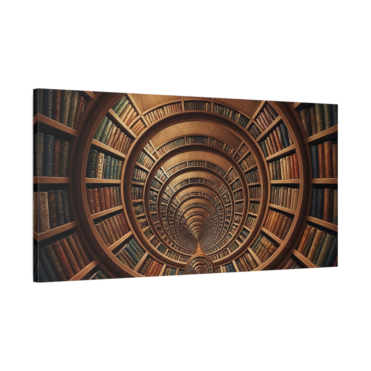 Main Mockup. Spiral Library Vortex shown as canvas print