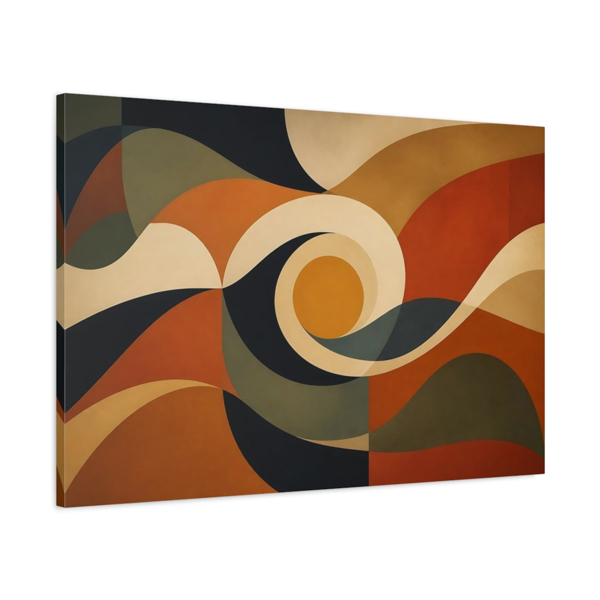 Main Mockup. Spiral Sun Composition shown as canvas print