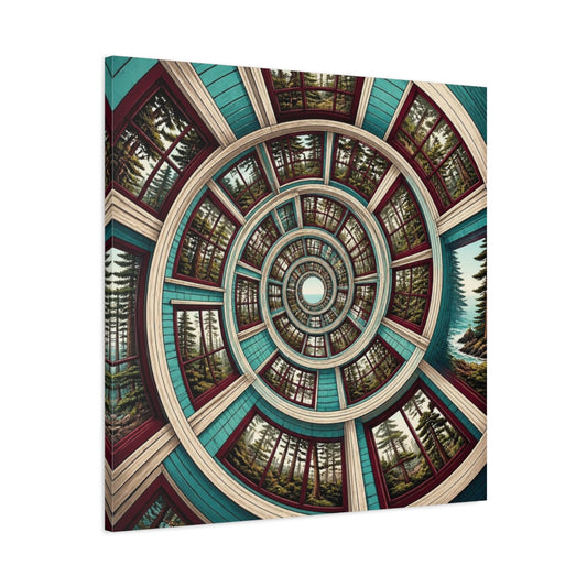 Main Mockup. Spiral Window Illusion shown as canvas print