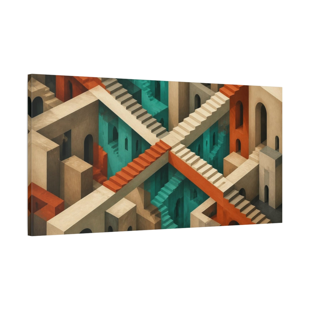 Main Mockup. Staircase Illusion shown as canvas print