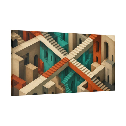 Main Mockup. Staircase Illusion shown as canvas print
