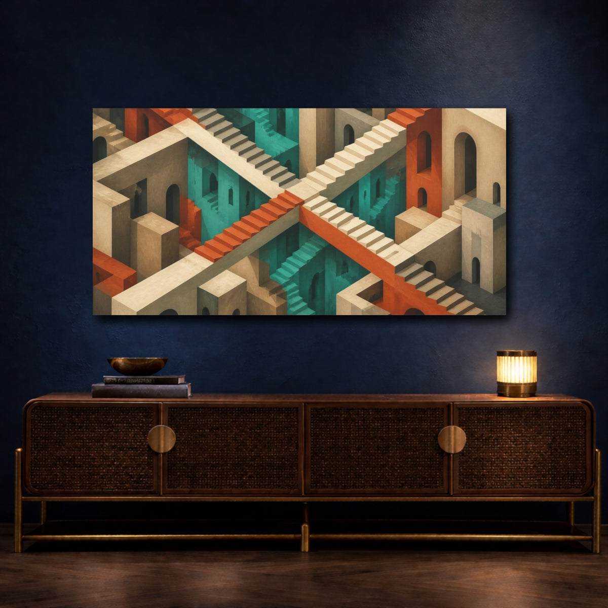 Mockup 4. Staircase Illusion shown as canvas print