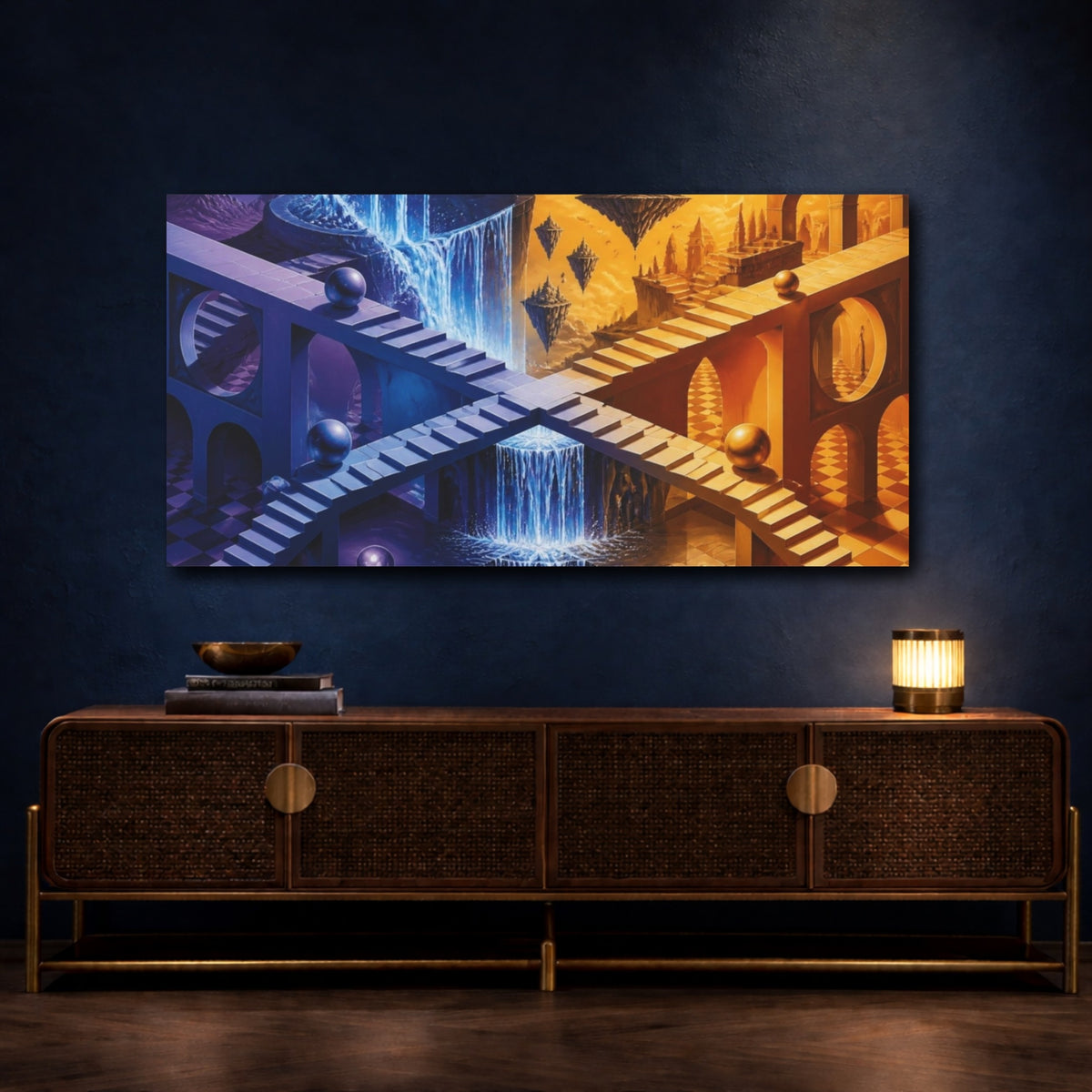Mockup 4. Staircase Illusion shown as canvas print