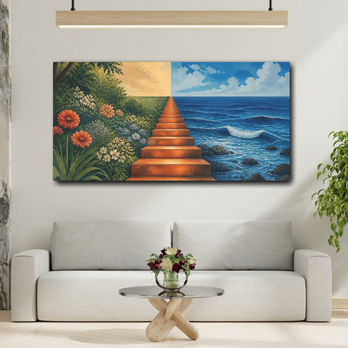 Mockup 2. Stairway To Horizon shown as canvas print