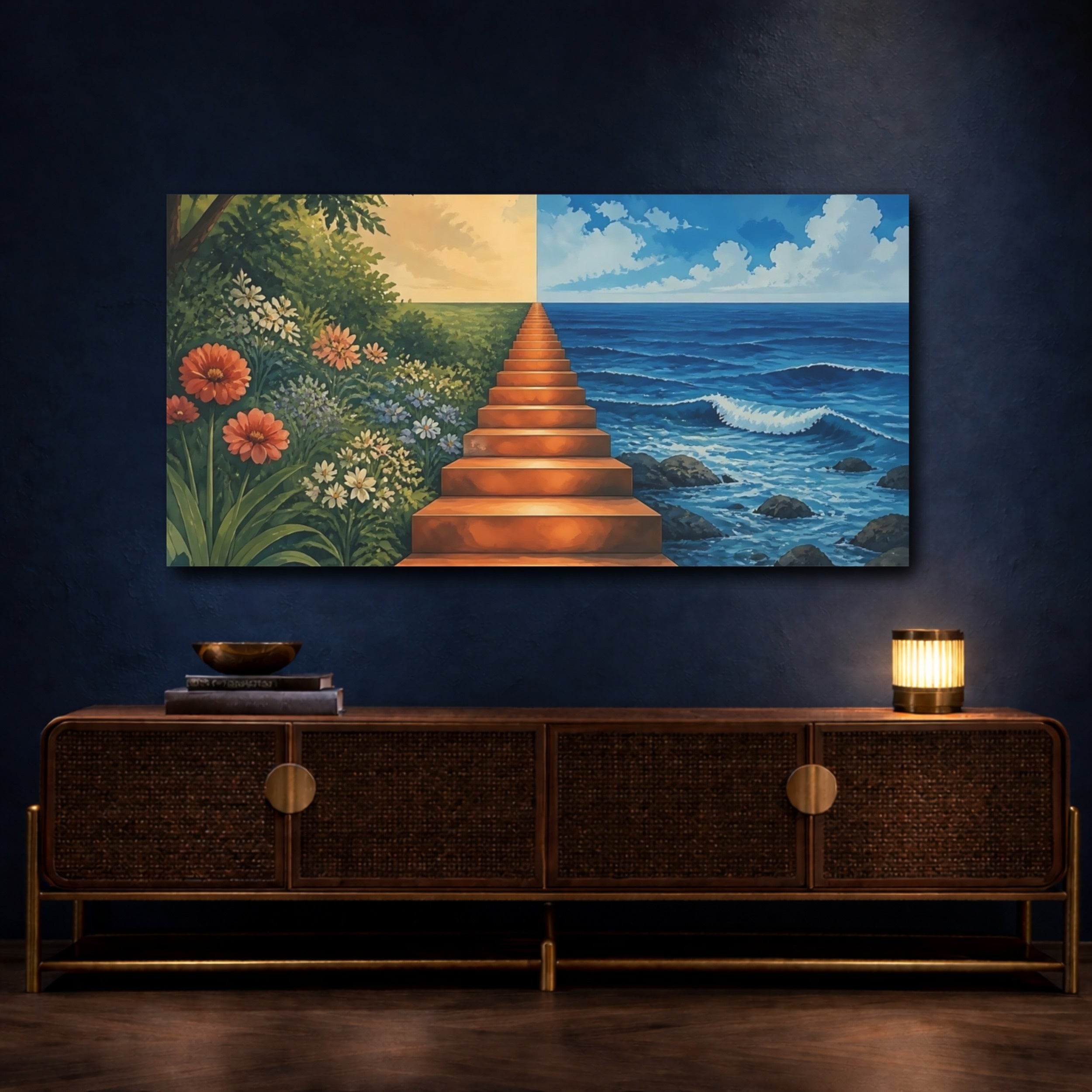 Mockup 4. Stairway To Horizon shown as canvas print
