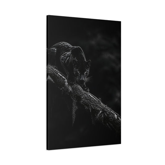 Main Mockup. Stalking Black Panther shown as canvas print