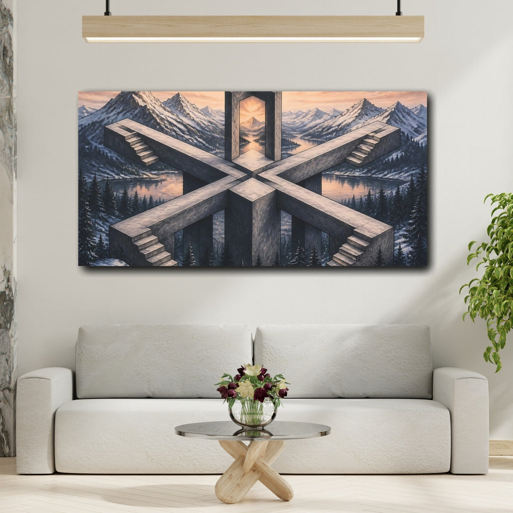 Mockup 2. Stone Portal Monument shown as canvas print