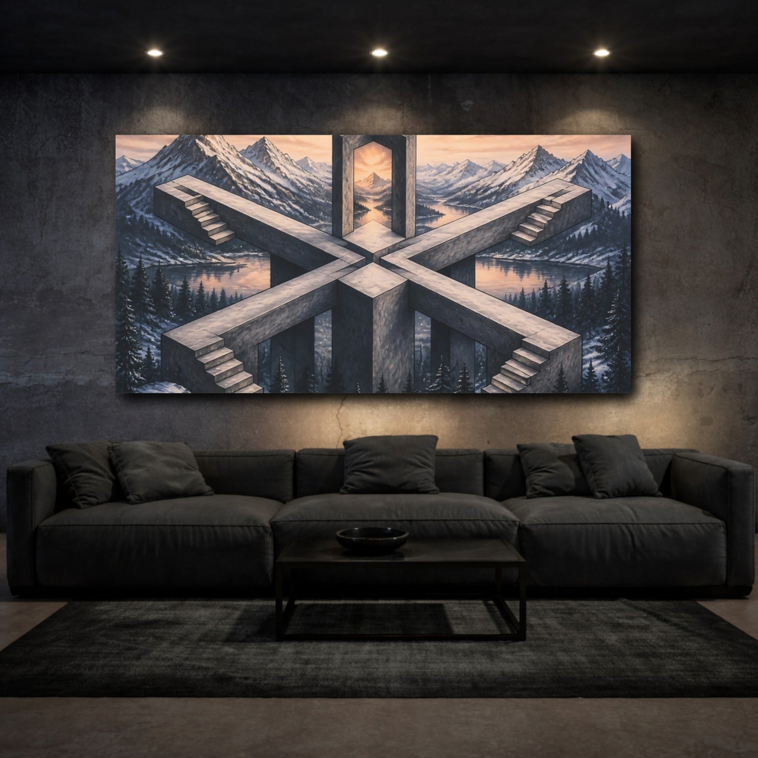 Mockup 3. Stone Portal Monument shown as canvas print
