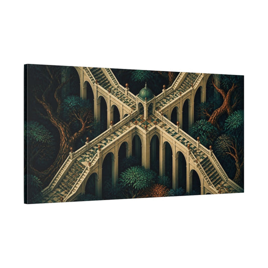 Main Mockup. Stone Stairway Illusion shown as canvas print