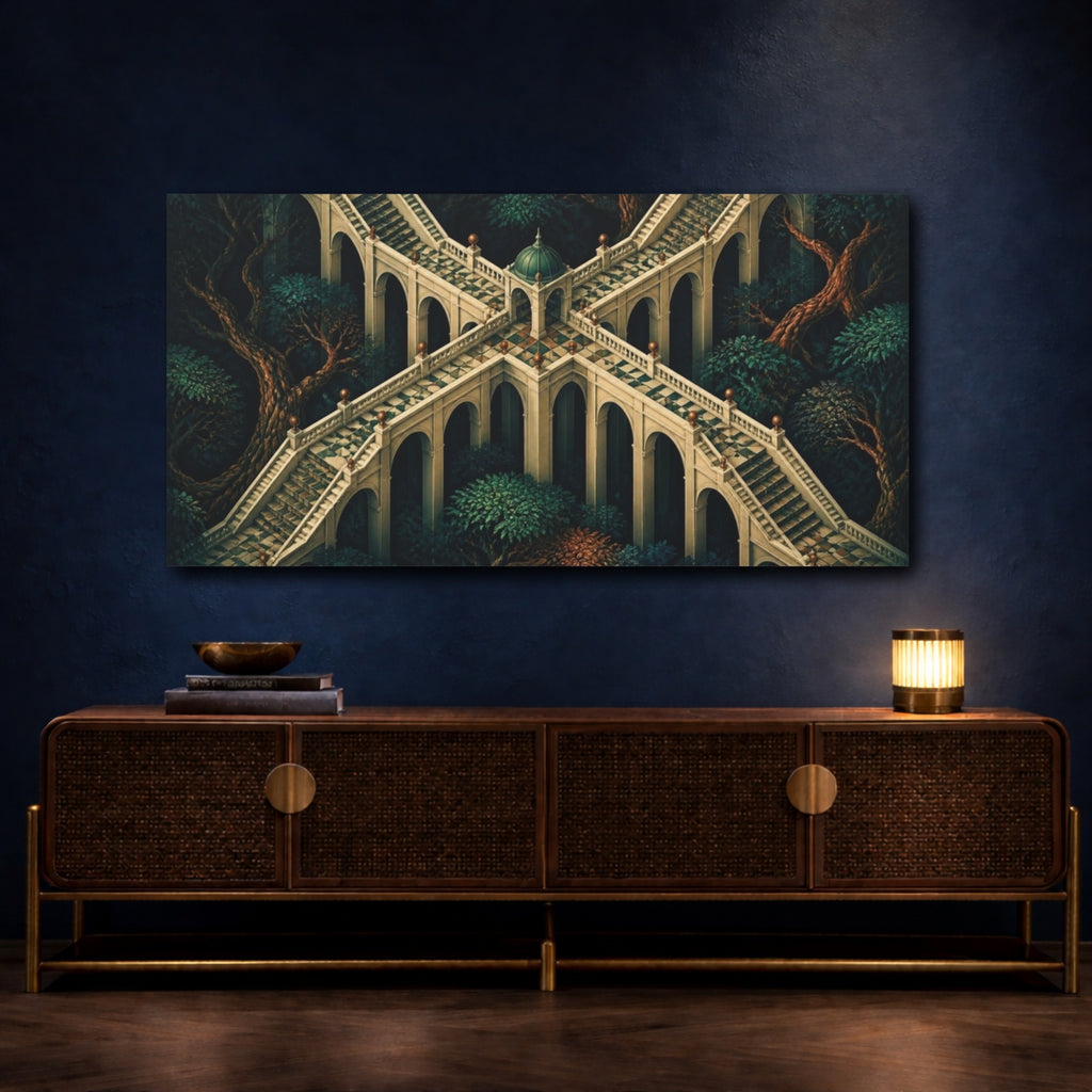 Mockup 4. Stone Stairway Illusion shown as canvas print