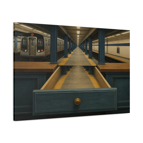 Main Mockup. Subway Drawer Illusion shown as canvas print