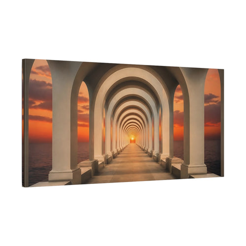 Main Mockup. Sunset Archway Corridor shown as canvas print