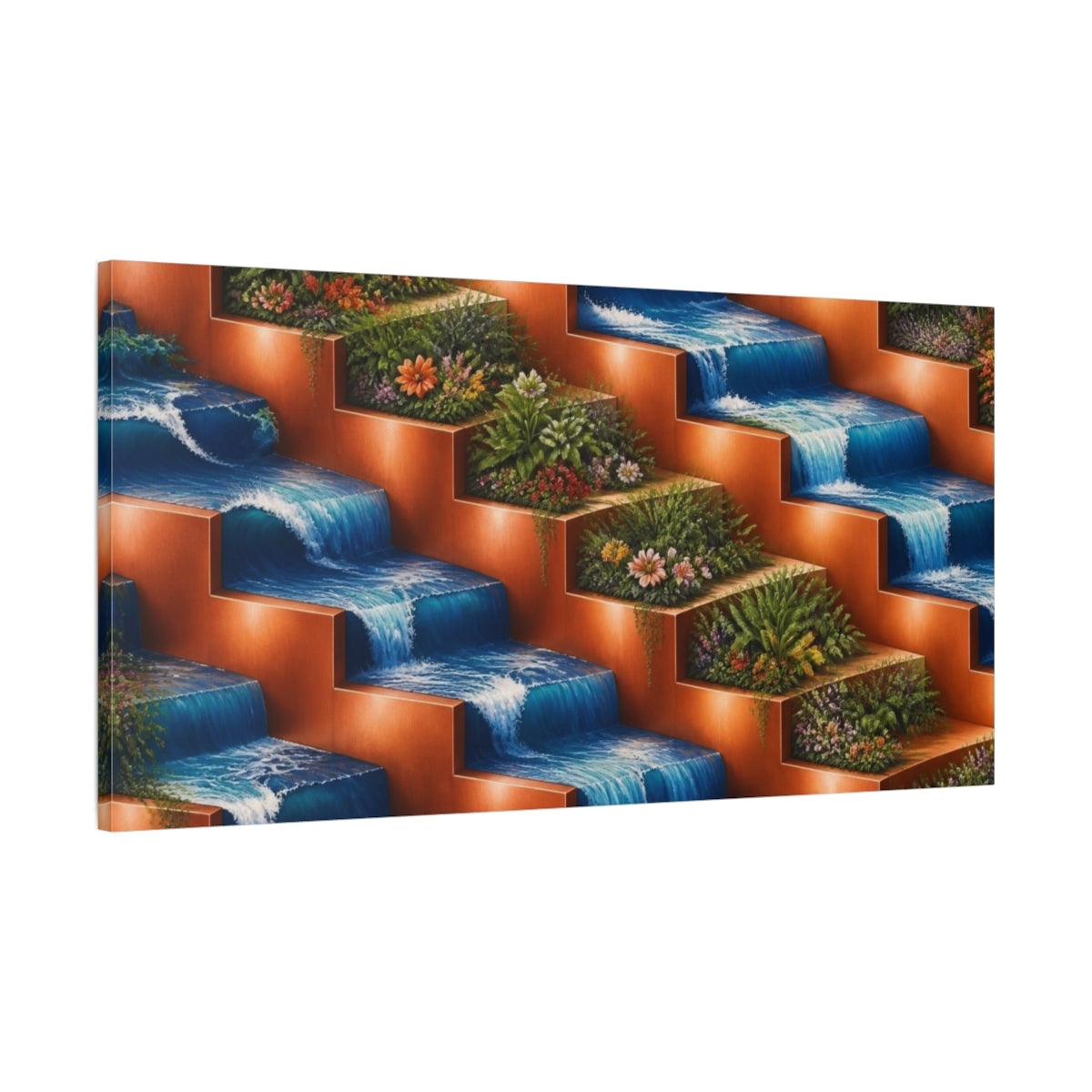 Main Mockup. Terraced Waterfall Illusion shown as canvas print
