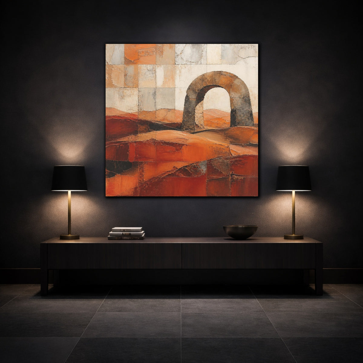 Mockup 3. Terracotta Stone Arch shown as canvas print