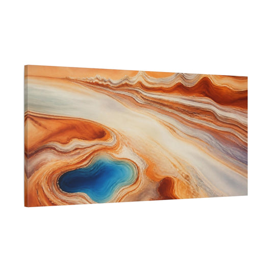 Main Mockup. Terracotta Strata shown as canvas print