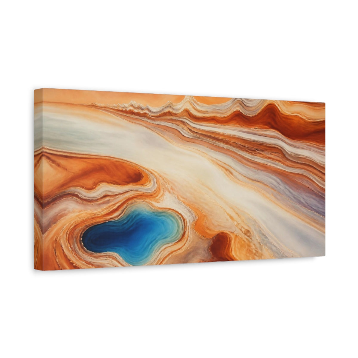 Side Mockup 3. Terracotta Strata shown as canvas print