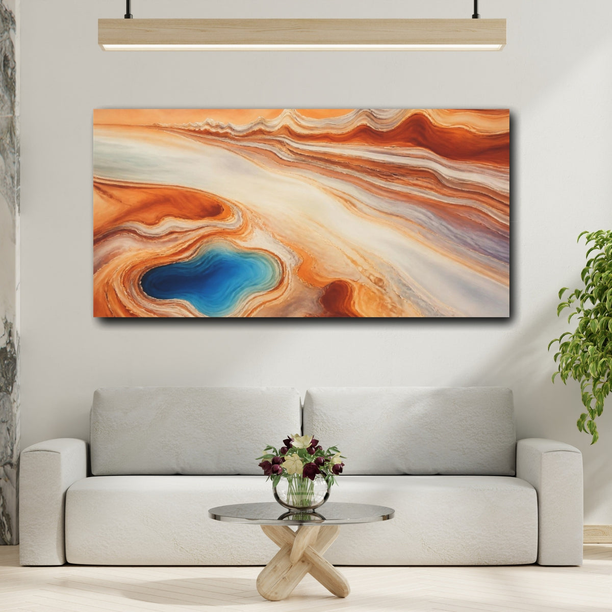 Mockup 2. Terracotta Strata shown as canvas print