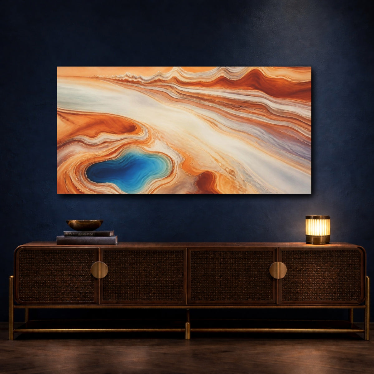 Mockup 4. Terracotta Strata shown as canvas print