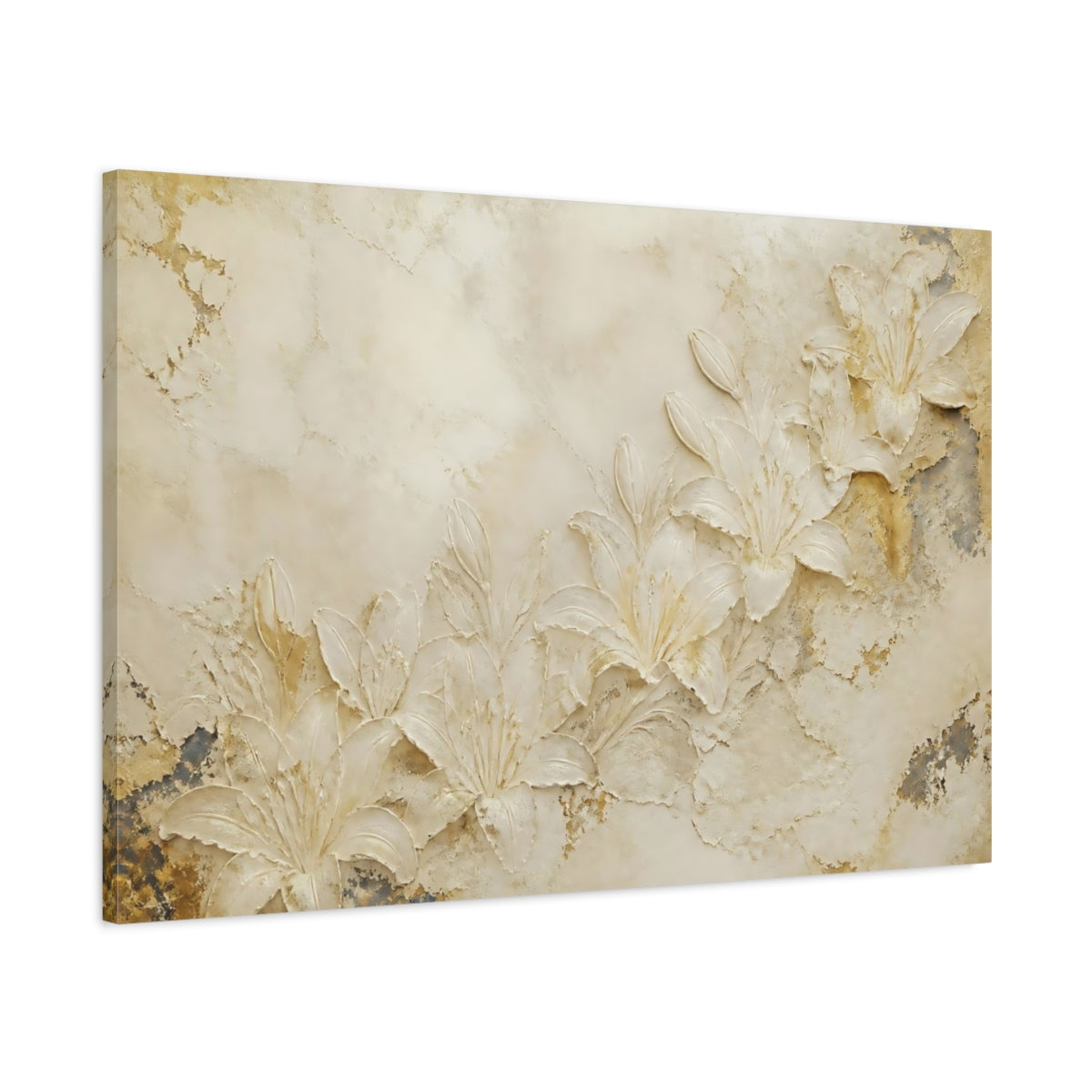 Main Mockup. Textured Lily Relief shown as canvas print