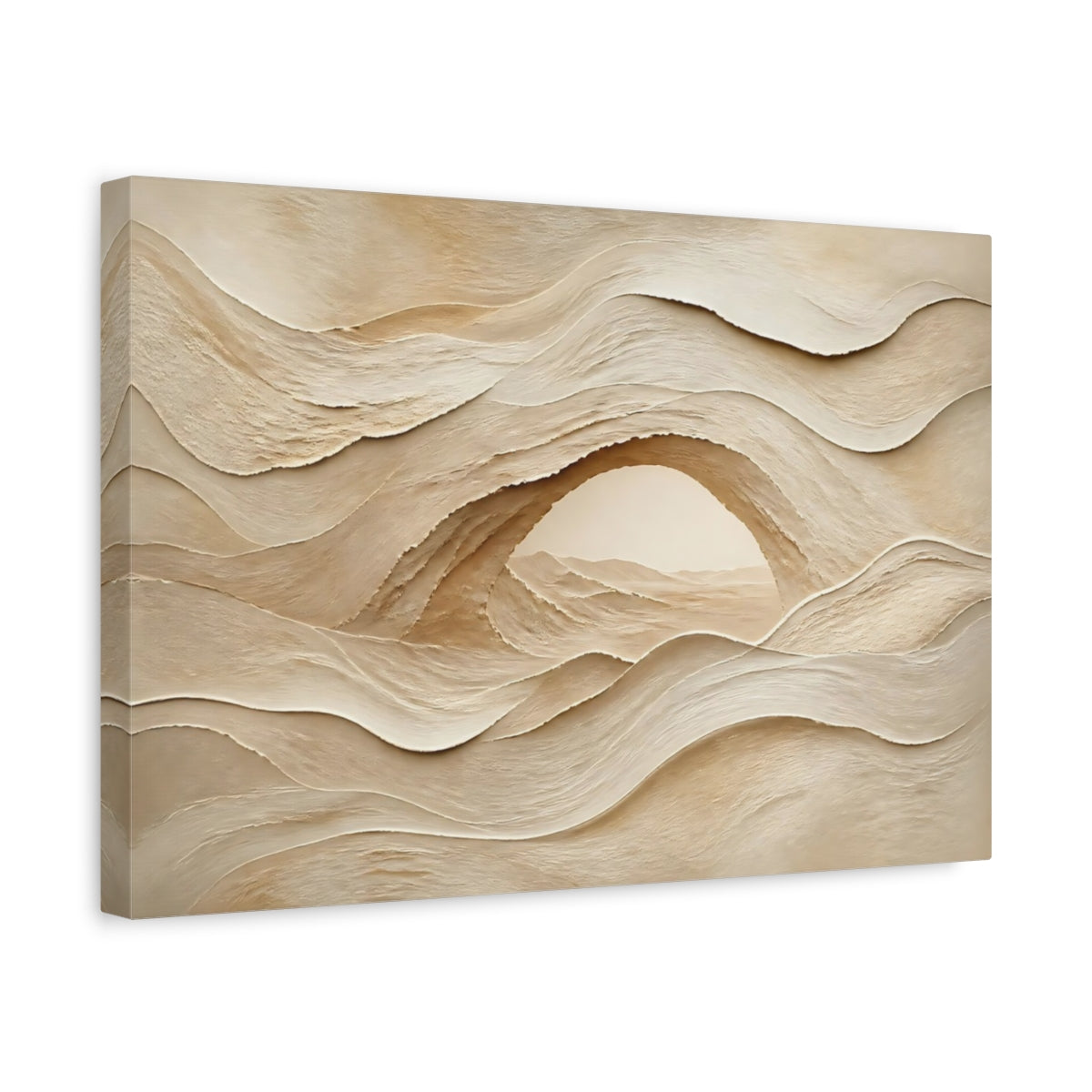 Side Mockup 4. Textured Sand Dunes Arch shown as canvas print