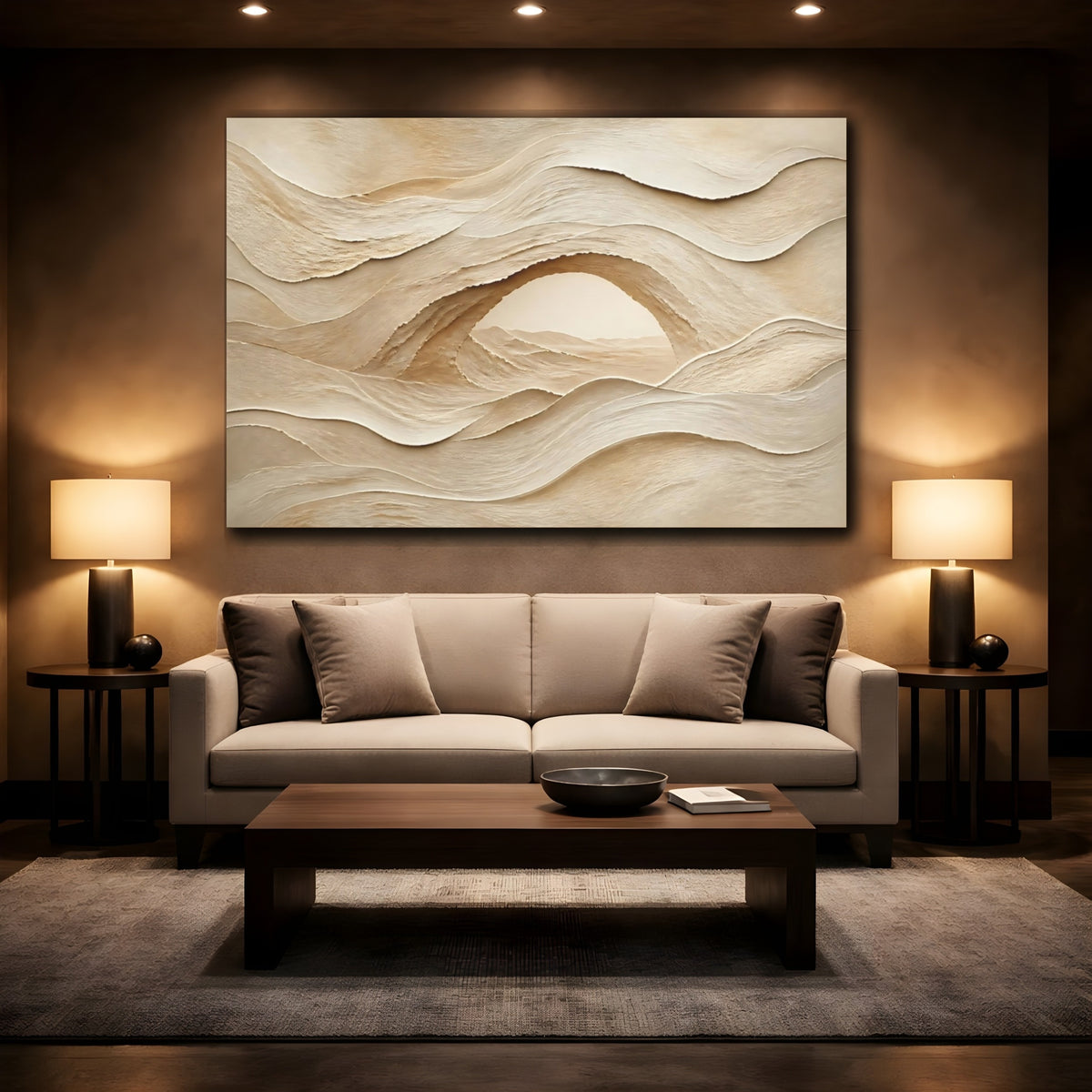 Mockup 2. Textured Sand Dunes Arch shown as canvas print