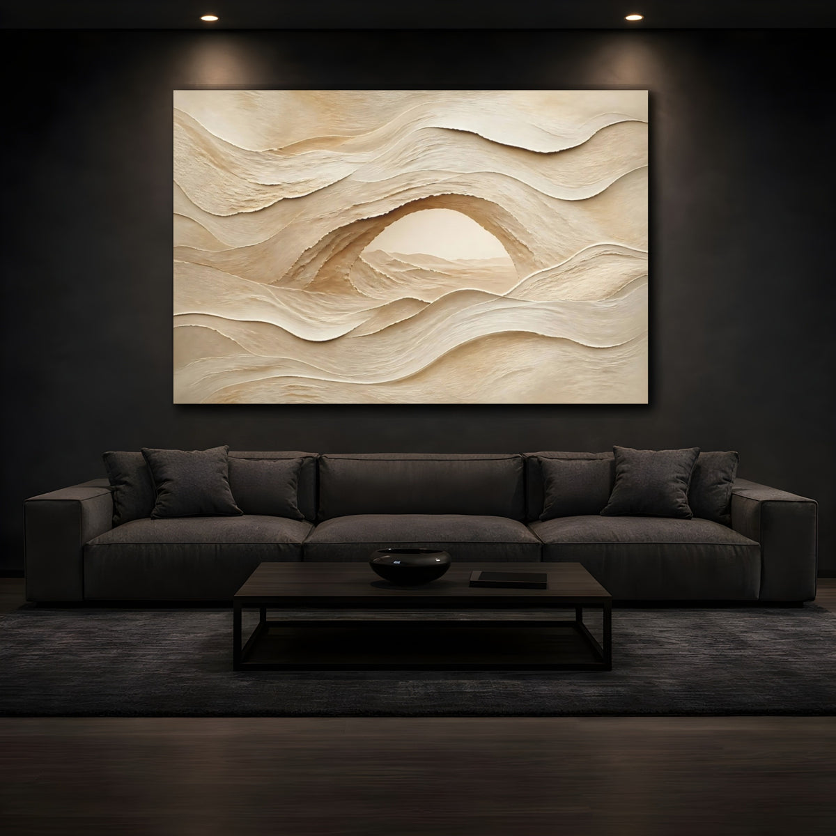Mockup 3. Textured Sand Dunes Arch shown as canvas print