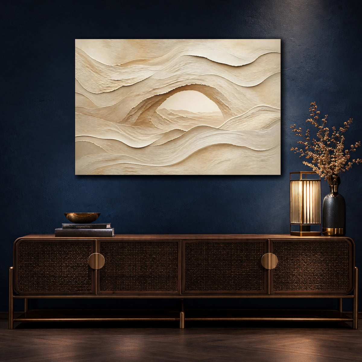 Mockup 4. Textured Sand Dunes Arch shown as canvas print