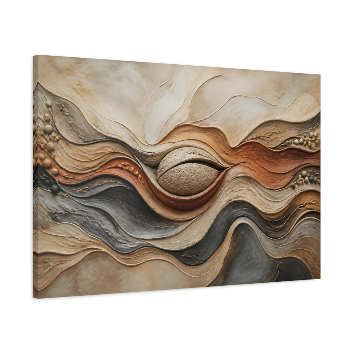 Main Mockup. Textured Waves Relief shown as canvas print