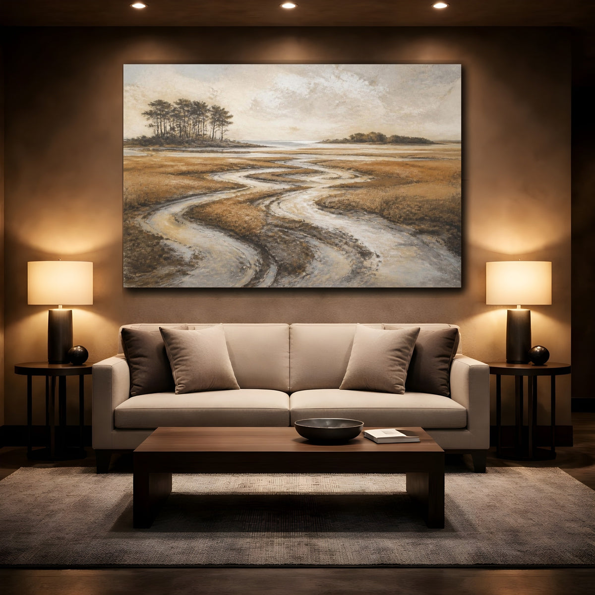 Mockup 2. Tidal Marsh Landscape shown as canvas print