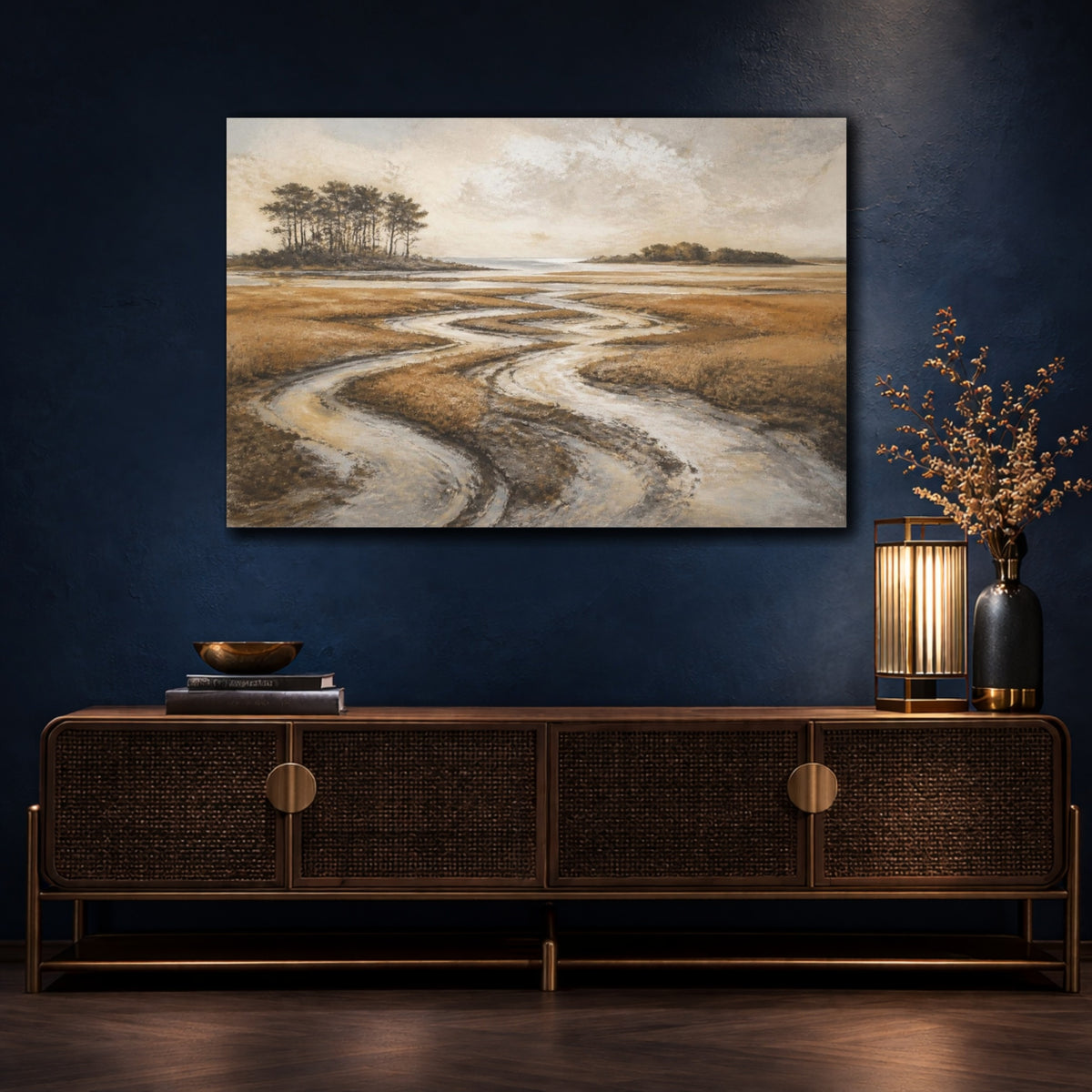 Mockup 4. Tidal Marsh Landscape shown as canvas print