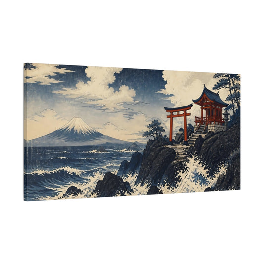 Main Mockup. Torii By Mount Fuji shown as canvas print