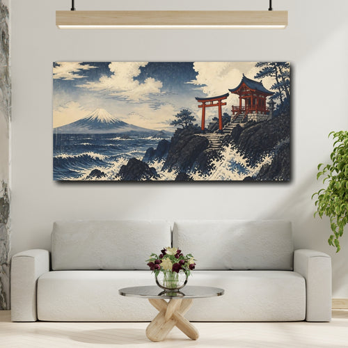 Mockup 2. Torii By Mount Fuji shown as canvas print