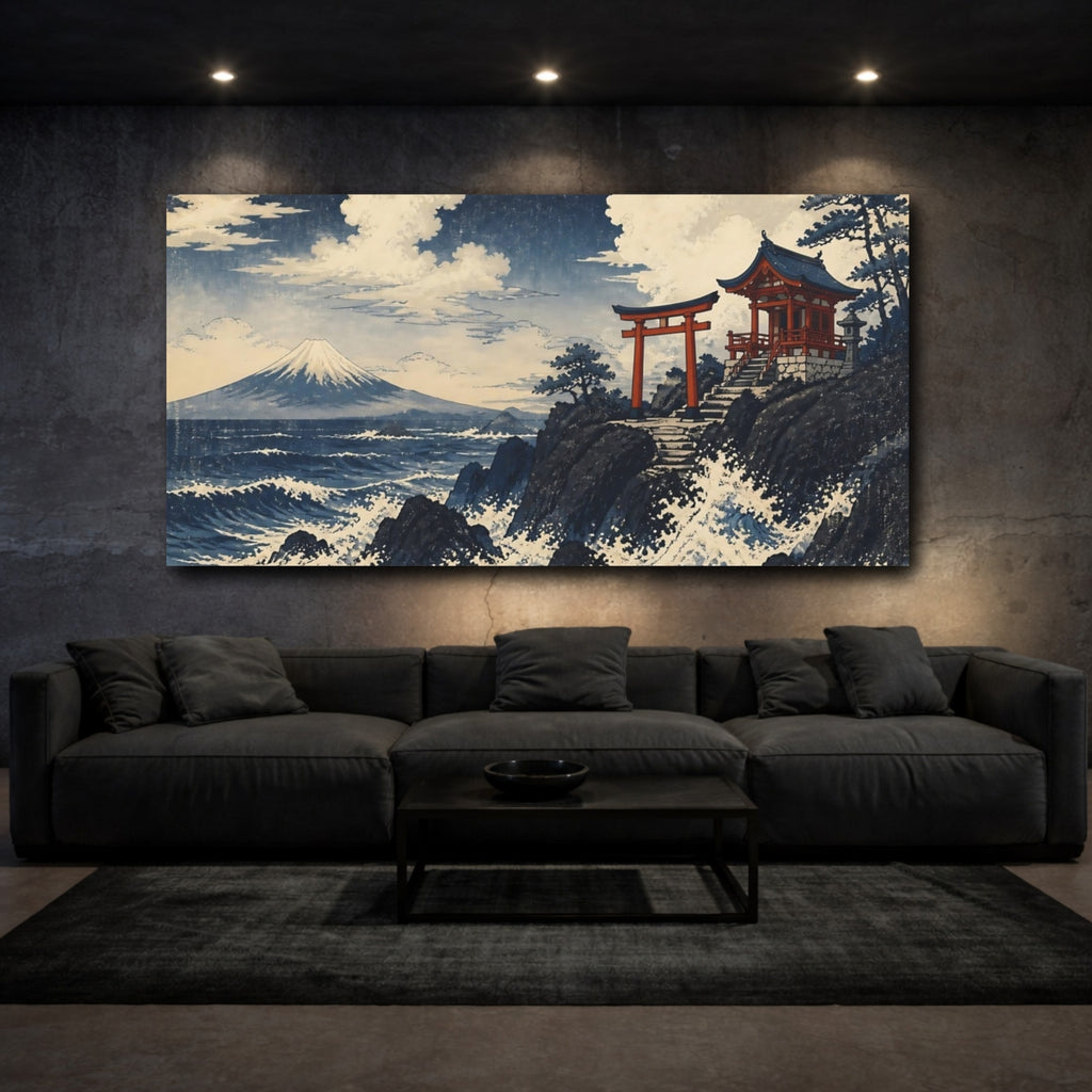 Mockup 3. Torii By Mount Fuji shown as canvas print