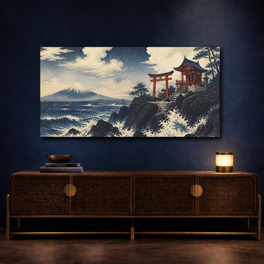 Mockup 4. Torii By Mount Fuji shown as canvas print