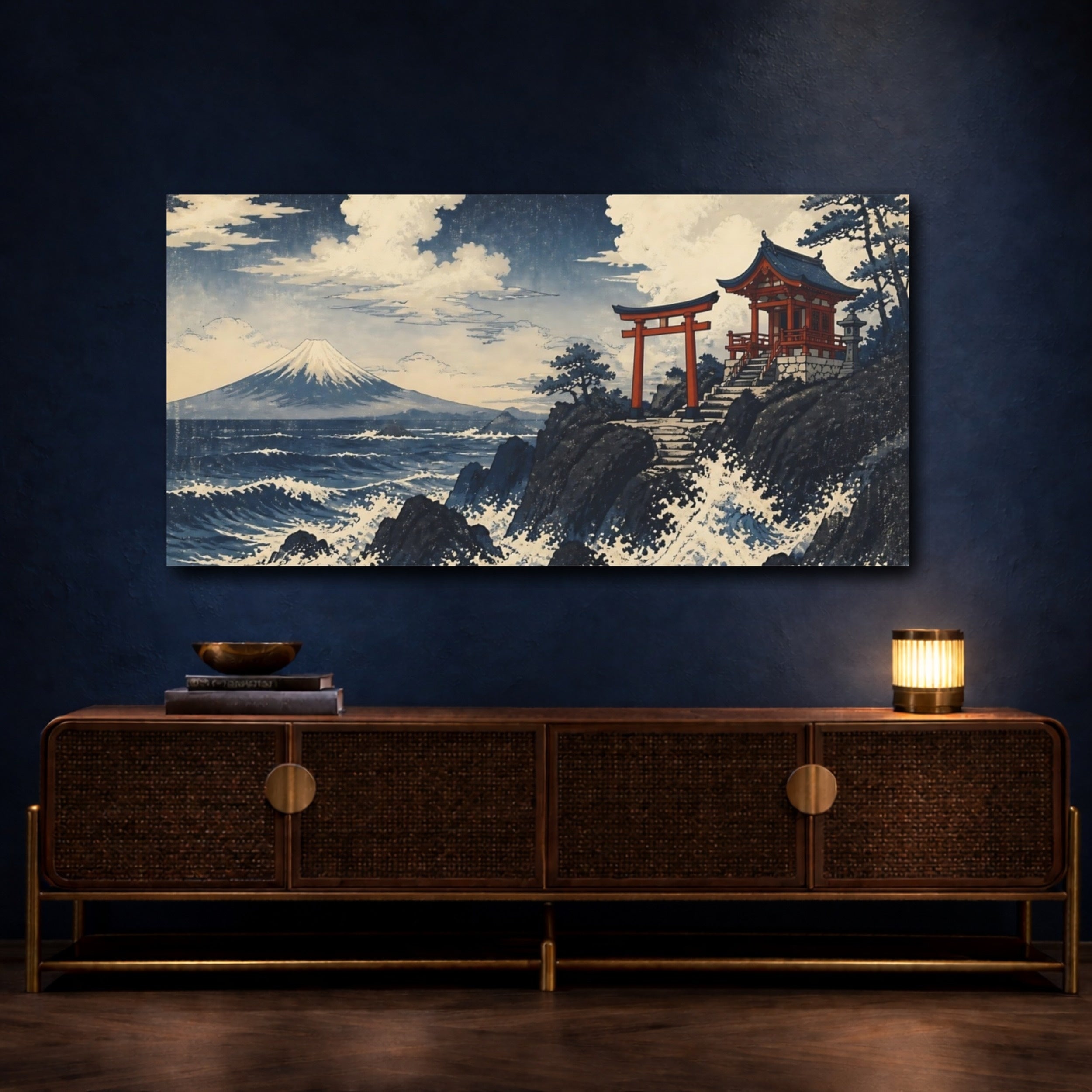 Mockup 4. Torii By Mount Fuji shown as canvas print