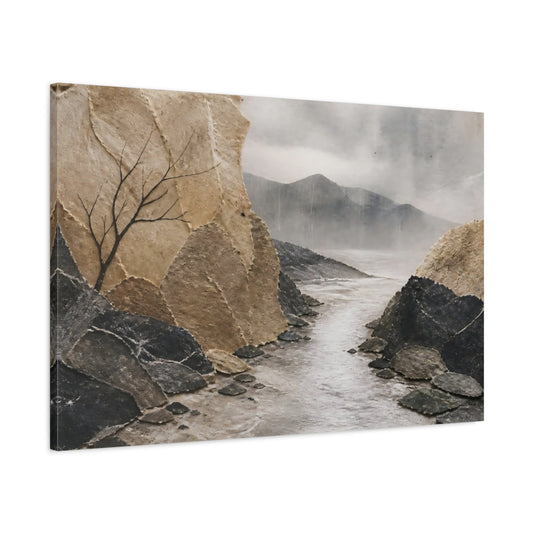 Main Mockup. Torn Paper River Valley shown as canvas print