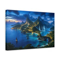 Side Mockup 4. Tropical Island Landscape shown as canvas print