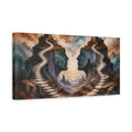 Side Mockup 3. Twin Rock Faces Stairway shown as canvas print