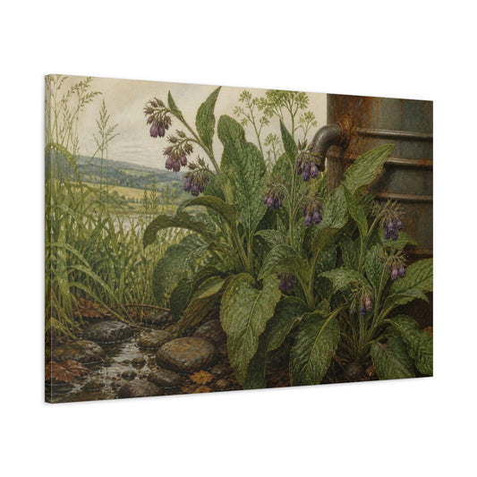 Main Mockup. Vintage Botanical Comfrey shown as canvas print
