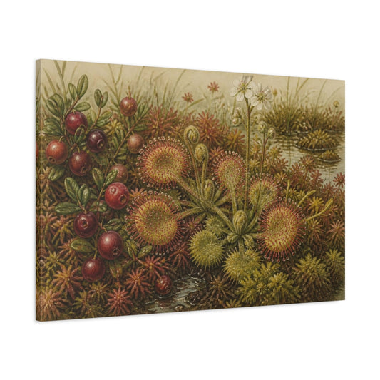 Main Mockup. Vintage Botanical Sundew Study shown as canvas print