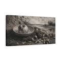 Side Mockup 3. Wabi Sabi Apple Bowl shown as canvas print