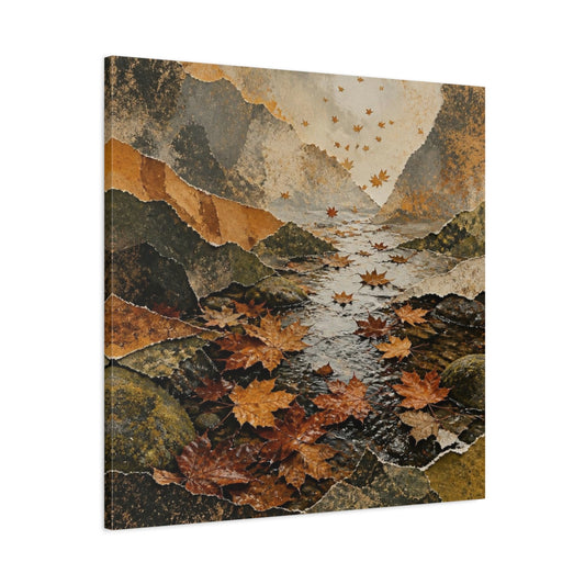Main Mockup. Wabi Sabi Autumn Leaves shown as canvas print