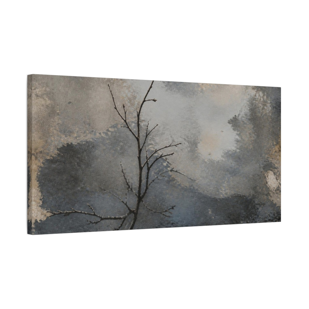Side Mockup 1. Wabi Sabi Bare Branch shown as canvas print