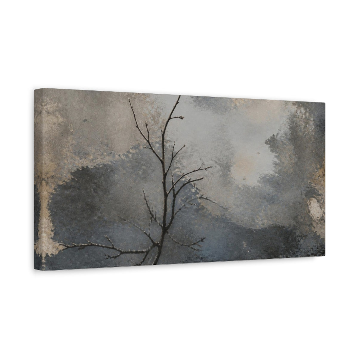 Side Mockup 3. Wabi Sabi Bare Branch shown as canvas print