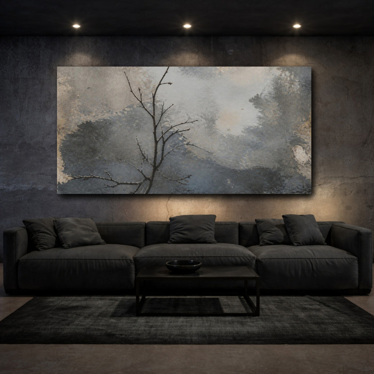 Mockup 3. Wabi Sabi Bare Branch shown as canvas print